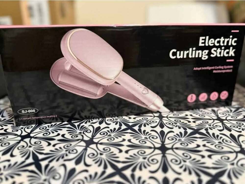 New Pink Electric Curling Stick Hair Waver - Intelligent MoistureProtect Ceramic